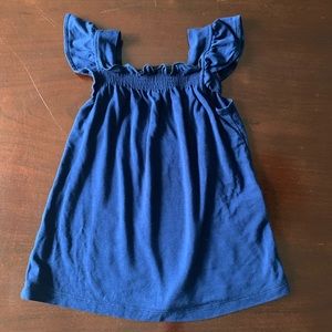 Oscar de la renta ruffled navy blue tunic 2T used